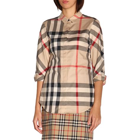 camocia donna burberry quadriazzurri